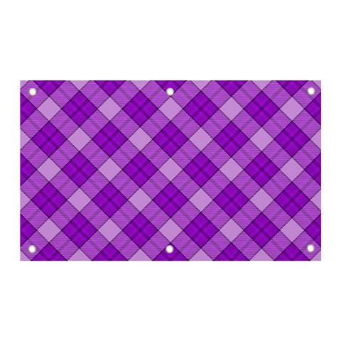 Purple Plaid Tartan 3 Diagonal (2) Banner and Sign 5  x 3  from ArtsNow.com Front