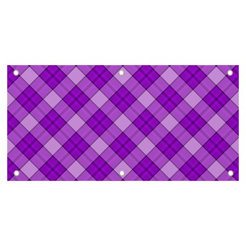 Purple Plaid Tartan 3 Diagonal (2) Banner and Sign 6  x 3  from ArtsNow.com Front