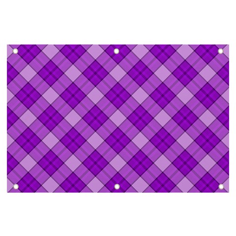 Purple Plaid Tartan 3 Diagonal (2) Banner and Sign 6  x 4  from ArtsNow.com Front