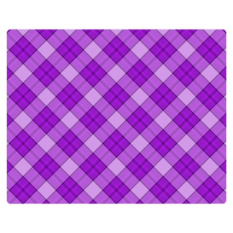 Purple Plaid Tartan 3 Diagonal (2) Premium Plush Fleece Blanket (Medium) from ArtsNow.com 60 x50  Blanket Front