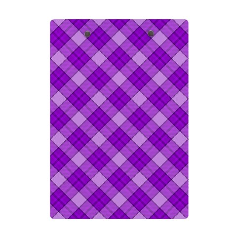 Purple Plaid Tartan 3 Diagonal (2) A5 Acrylic Clipboard from ArtsNow.com Back