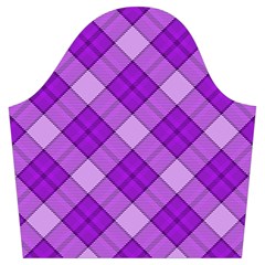 Purple Plaid Tartan 3 Diagonal (2) Trumpet Sleeve Cropped Top from ArtsNow.com Sleeve Right