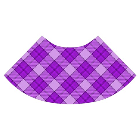 Purple Plaid Tartan 3 Diagonal (2) Trumpet Sleeve Cropped Top from ArtsNow.com Cuff Right