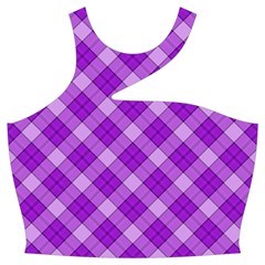 Purple Plaid Tartan 3 Diagonal (2) Cut Out Top from ArtsNow.com Front