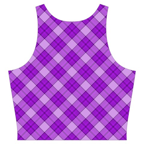 Purple Plaid Tartan 3 Diagonal (2) Cut Out Top from ArtsNow.com Back