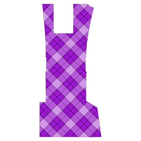 Purple Plaid Tartan 3 Diagonal (2) Men s Side Zip Front Pouch Ski And Snowboard Bib Pants	 from ArtsNow.com Front Bottom Right