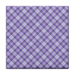 Purple Plaid Tartan 2 Diagonal Tile Coaster