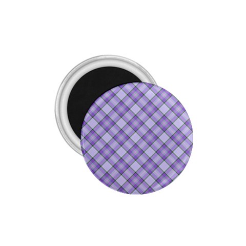 Purple Plaid Tartan 2 Diagonal 1.75  Magnets from ArtsNow.com Front