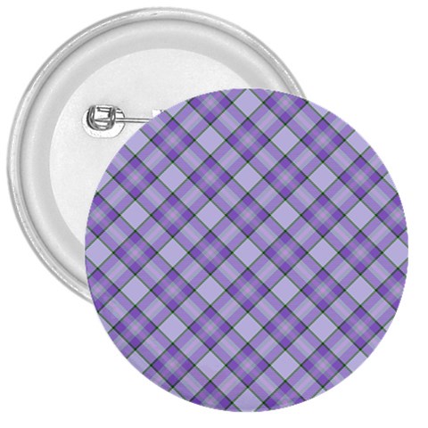 Purple Plaid Tartan 2 Diagonal 3  Buttons from ArtsNow.com Front