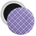 Purple Plaid Tartan 2 Diagonal 3  Magnets