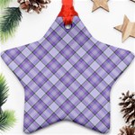 Purple Plaid Tartan 2 Diagonal Ornament (Star)