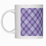 Purple Plaid Tartan 2 Diagonal White Mug