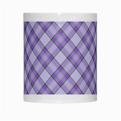 Purple Plaid Tartan 2 Diagonal White Mug from ArtsNow.com Center