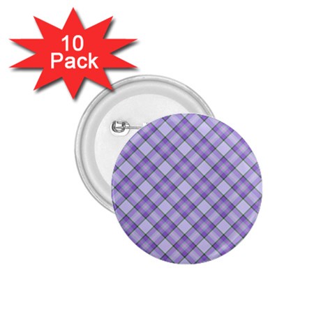 Purple Plaid Tartan 2 Diagonal 1.75  Buttons (10 pack) from ArtsNow.com Front