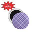 Purple Plaid Tartan 2 Diagonal 1.75  Magnets (10 pack) 