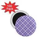 Purple Plaid Tartan 2 Diagonal 1.75  Magnets (100 pack) 