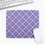 Purple Plaid Tartan 2 Diagonal Large Mousepad