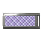 Purple Plaid Tartan 2 Diagonal Superlink Italian Charm (9mm)