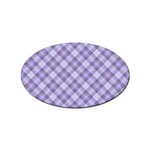 Purple Plaid Tartan 2 Diagonal Sticker (Oval)