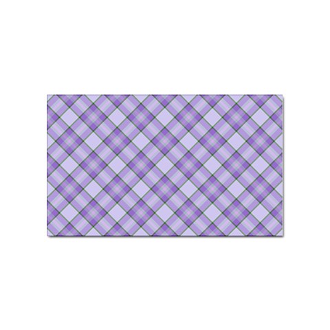 Purple Plaid Tartan 2 Diagonal Sticker (Rectangular) from ArtsNow.com Front