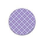 Purple Plaid Tartan 2 Diagonal Magnet 3  (Round)