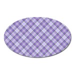 Purple Plaid Tartan 2 Diagonal Oval Magnet