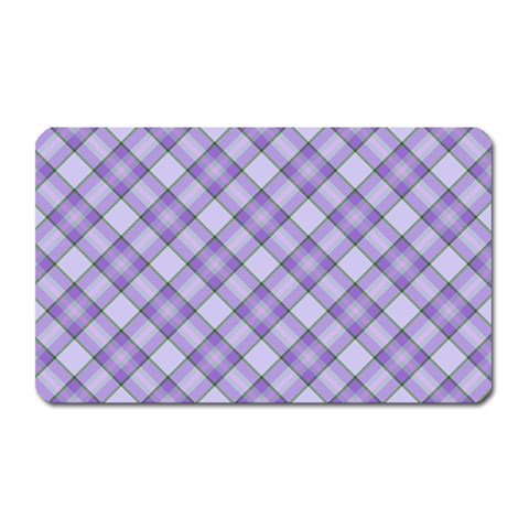 Purple Plaid Tartan 2 Diagonal Magnet (Rectangular) from ArtsNow.com Front