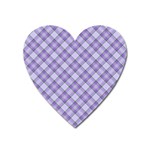 Purple Plaid Tartan 2 Diagonal Heart Magnet