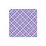 Purple Plaid Tartan 2 Diagonal Square Magnet