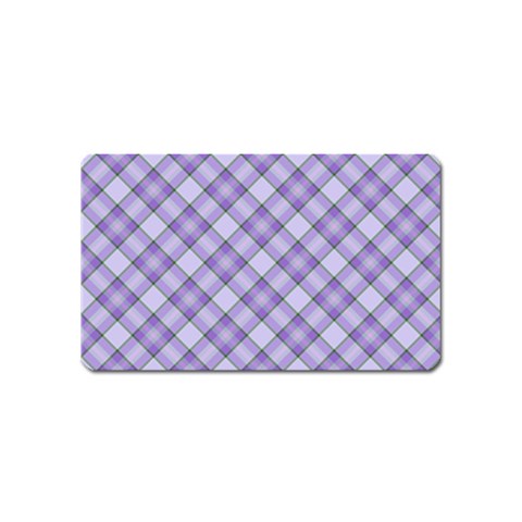 Purple Plaid Tartan 2 Diagonal Magnet (Name Card) from ArtsNow.com Front