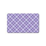 Purple Plaid Tartan 2 Diagonal Magnet (Name Card)