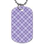 Purple Plaid Tartan 2 Diagonal Dog Tag (One Side)