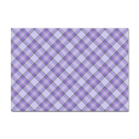 Purple Plaid Tartan 2 Diagonal Sticker A4 (10 pack) from ArtsNow.com Front