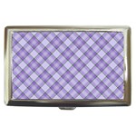 Purple Plaid Tartan 2 Diagonal Cigarette Money Case