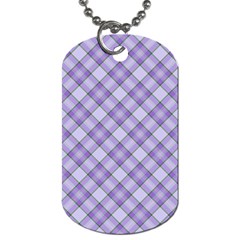 Purple Plaid Tartan 2 Diagonal Dog Tag (Two Sides) from ArtsNow.com Front