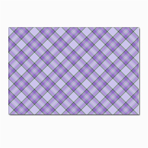 Purple Plaid Tartan 2 Diagonal Postcard 4 x 6  (Pkg of 10) from ArtsNow.com Front