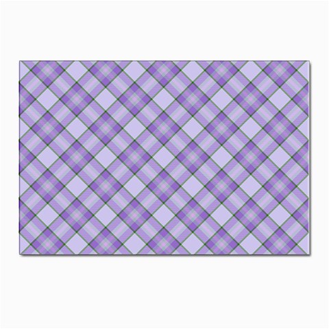 Purple Plaid Tartan 2 Diagonal Postcards 5  x 7  (Pkg of 10) from ArtsNow.com Front