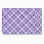 Purple Plaid Tartan 2 Diagonal Postcards 5  x 7  (Pkg of 10)