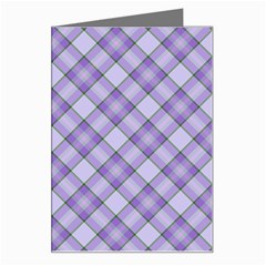 Purple Plaid Tartan 2 Diagonal Greeting Card from ArtsNow.com Left