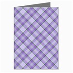 Purple Plaid Tartan 2 Diagonal Greeting Card