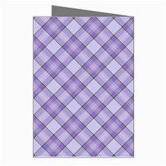 Purple Plaid Tartan 2 Diagonal Greeting Card from ArtsNow.com Right