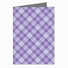 Purple Plaid Tartan 2 Diagonal Greeting Cards (Pkg of 8) from ArtsNow.com Left