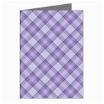 Purple Plaid Tartan 2 Diagonal Greeting Cards (Pkg of 8)