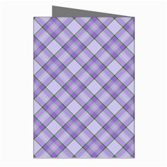 Purple Plaid Tartan 2 Diagonal Greeting Cards (Pkg of 8) from ArtsNow.com Right