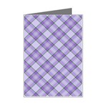 Purple Plaid Tartan 2 Diagonal Mini Greeting Card