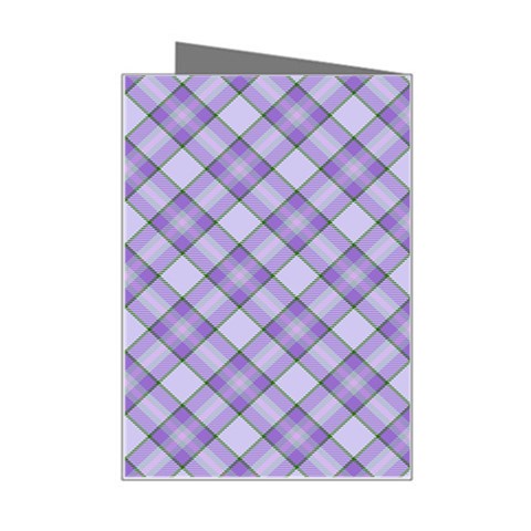 Purple Plaid Tartan 2 Diagonal Mini Greeting Card from ArtsNow.com Right