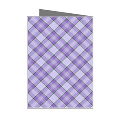 Purple Plaid Tartan 2 Diagonal Mini Greeting Card from ArtsNow.com Right