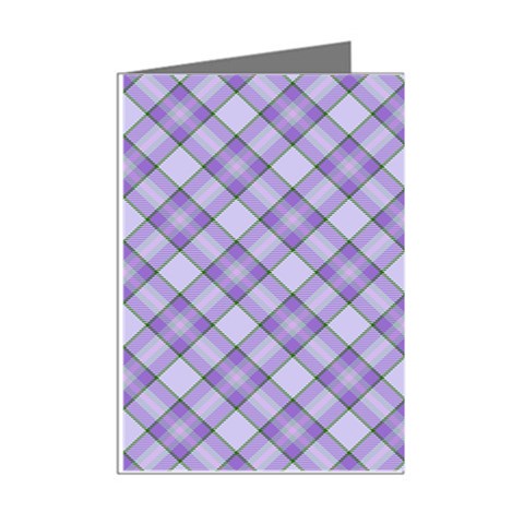 Purple Plaid Tartan 2 Diagonal Mini Greeting Cards (Pkg of 8) from ArtsNow.com Right