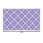 Purple Plaid Tartan 2 Diagonal Business Card Holder