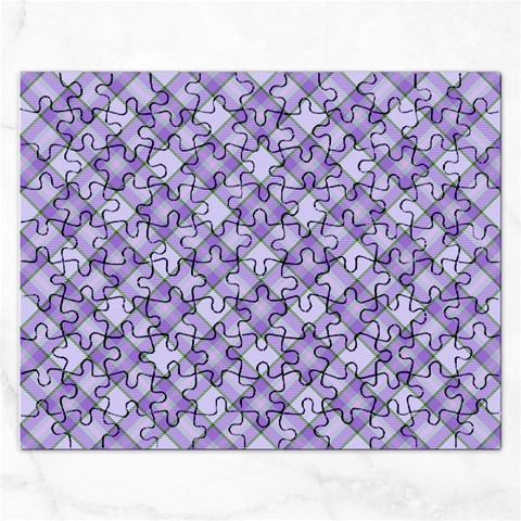 Purple Plaid Tartan 2 Diagonal Rectangular Jigsaw Puzzl from ArtsNow.com Front